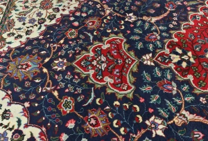 Vintage Purple-navy Floral Traditional 9'8X12'4 Tabriz Persian Rug