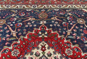 Vintage Purple-navy Floral Traditional 9'8X12'4 Tabriz Persian Rug