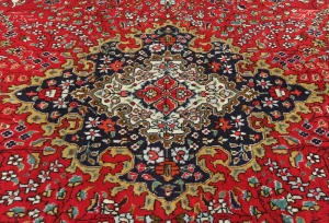 Vintage Red Floral Traditional 7X10 Tabriz Persian Rug
