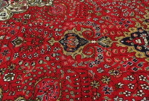 Vintage Red Floral Traditional 7X10 Tabriz Persian Rug