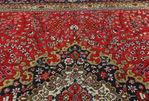 Vintage Red Floral Traditional 7X10 Tabriz Persian Rug