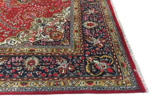 Vintage Red Floral Traditional 7X10 Tabriz Persian Rug