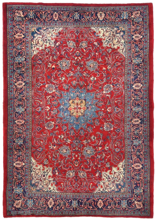 Vintage Red Floral Traditional 7X10 Mahal Persian Rug