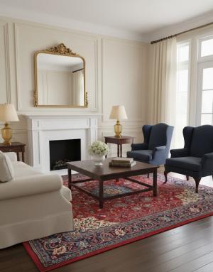 Vintage Red Floral Traditional 7X10 Mahal Persian Rug