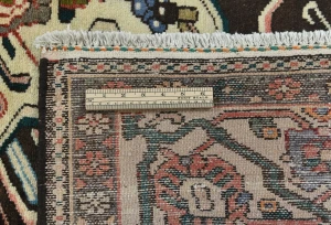 Vintage Dark Brown Floral 5'5X10'2 Bakhtiari Persian Runner Rug