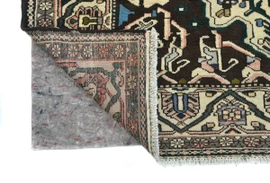 Vintage Dark Brown Floral 5'5X10'2 Bakhtiari Persian Runner Rug