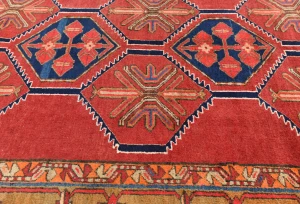 Vintage Tribal Geometric 5X13 Meshkin Persian Runner Rug