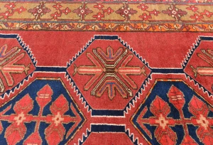 Vintage Tribal Geometric 5X13 Meshkin Persian Runner Rug