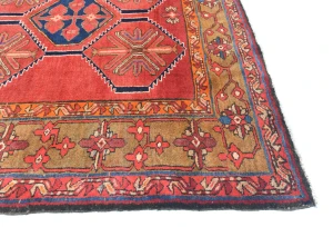 Vintage Tribal Geometric 5X13 Meshkin Persian Runner Rug