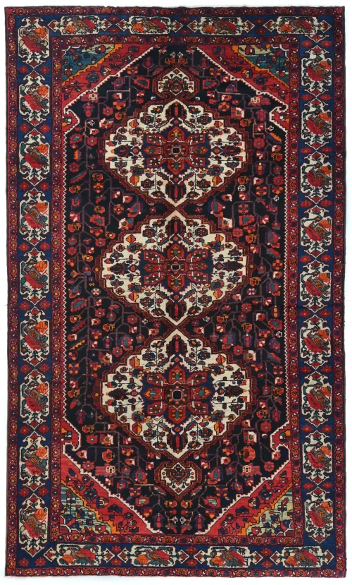 Semi Antique Purple Floral 6X11 Bakhtiari Persian Oriental Rug