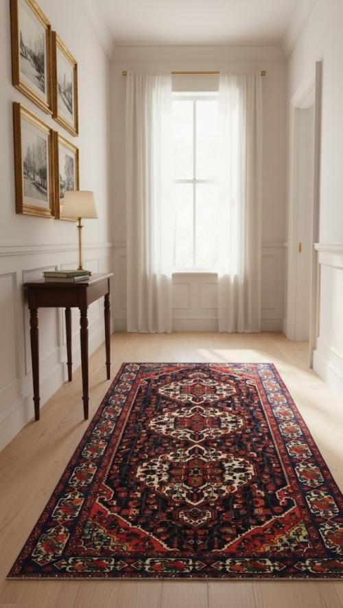 Semi Antique Purple Floral 6X11 Bakhtiari Persian Oriental Rug