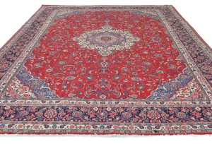 Vintage Red Floral Classic 10X12 Shahrbaft Persian Rug