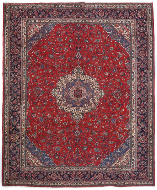 Vintage Red Floral Classic 10X12 Shahrbaft Persian Rug