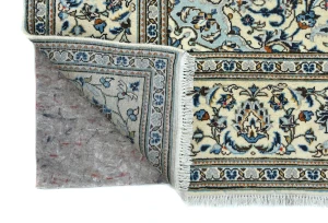 Vintage Cream Traditional  Floral 7X10 Kashan Persian Rug