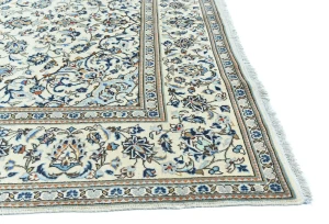 Vintage Cream Traditional  Floral 7X10 Kashan Persian Rug