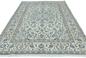 Vintage Cream Traditional  Floral 7X10 Kashan Persian Rug