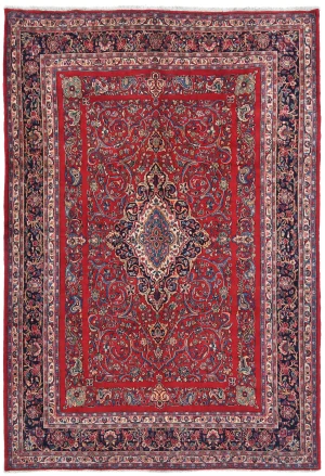 Vintage Red Floral Traditional 9X12 Hamedan Persian Rug
