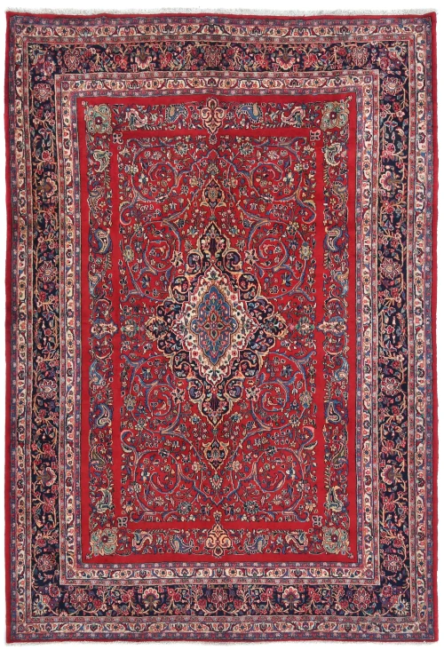 Vintage Red Floral Traditional 9X12 Hamedan Persian Rug