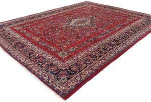 Vintage Red Floral Traditional 9X12 Hamedan Persian Rug