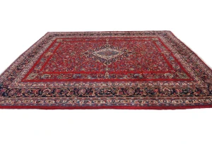 Vintage Red Floral Traditional 9X12 Hamedan Persian Rug