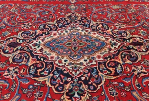 Vintage Red Floral Traditional 9X12 Hamedan Persian Rug