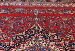 Vintage Red Floral Traditional 9X12 Hamedan Persian Rug