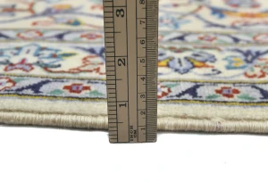 Vintage Cream Traditional 9X12 Kashan Persian Rug