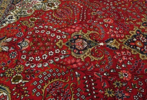 Vintage Red Floral Traditional 8X11 Tabriz Persian Rug