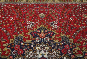 Vintage Red Floral Traditional 8X11 Tabriz Persian Rug