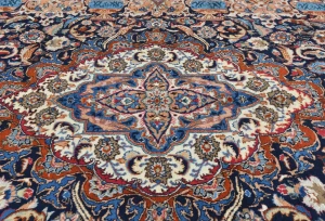 Vintage Purple-navy Pictorial 10X13 Kashmar Persian Rug