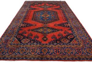 Vintage Orange-red Tribal Geometric 8X11 Viss Persian Rug