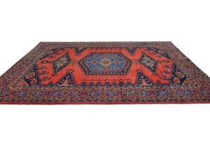 Vintage Orange-red Tribal Geometric 8X11 Viss Persian Rug