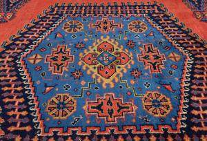 Vintage Orange-red Tribal Geometric 8X11 Viss Persian Rug