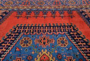 Vintage Orange-red Tribal Geometric 8X11 Viss Persian Rug