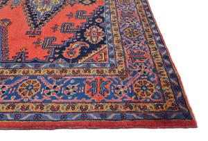Vintage Orange-red Tribal Geometric 8X11 Viss Persian Rug