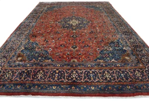 Vintage Red Floral Traditional 10X13 Mahal Persian Rug