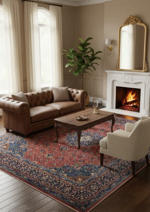 Vintage Red Floral Traditional 10X13 Mahal Persian Rug