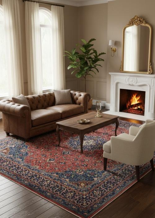 Vintage Red Floral Traditional 10X13 Mahal Persian Rug