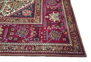 Vintage Rusty Beige Floral Traditional 10X13 Tabriz Persian Rug