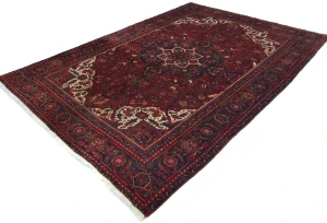 Vintage Red Floral 7X10 Heriz Persian Rug