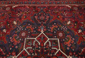 Vintage Red Floral 7X10 Heriz Persian Rug