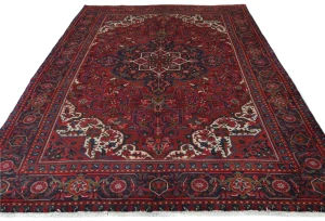 Vintage Red Floral 7X10 Heriz Persian Rug