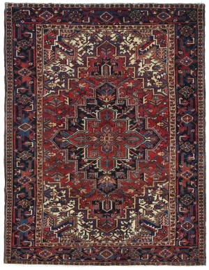 Vintage Red Floral 7X9 Heriz Persian Rug