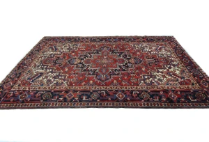 Vintage Red Floral 7X9 Heriz Persian Rug