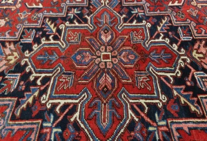 Vintage Red Floral 7X9 Heriz Persian Rug