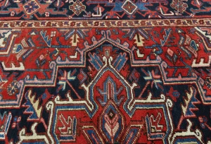 Vintage Red Floral 7X9 Heriz Persian Rug
