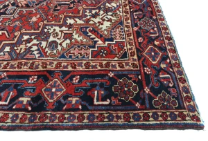 Vintage Red Floral 7X9 Heriz Persian Rug
