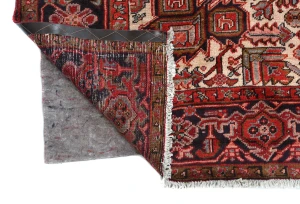 Vintage Red Geometric Traditional 9X11 Heriz Persian Rug