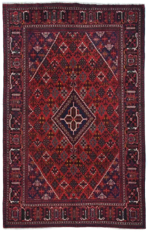 Vintage Red Tribal 7X11 Joshaghan Persian Rug
