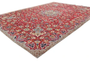 Vintage Red Traditional 10X13 Kashan Persian Rug